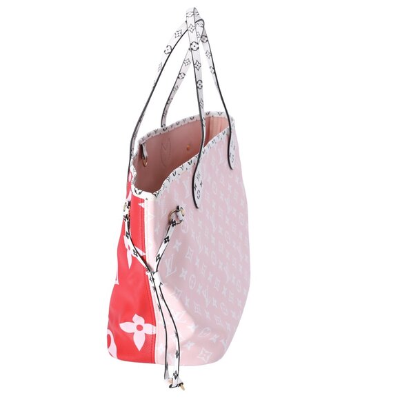 Louis Vuitton Neverfull MM Giant Monogram Tote Bag M44567 Rouge Pink - Picture 3 of 9